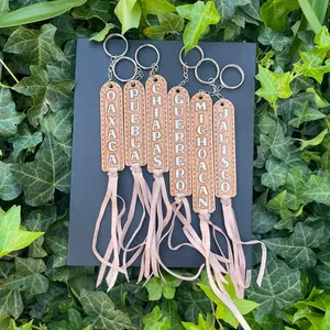 Mexican State Cowhide Keychain - Handmade