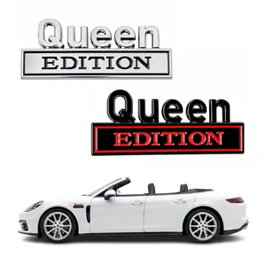 3D Metal Queen Edition Emblem For Car,Premium Silver Crown Auto Badge Decal Exterior Styling Accessories for Girls & Women