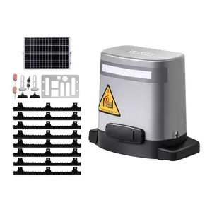 VEVOR Solar Sliding Gate Opener,  280W Electric Gate Opener for Doors up to 65.6ft 1799lbs, Gear Track Rolling Fence Door Motor with Infrared Sensor & 2 Remote Controls, Driveway Gates Opening System