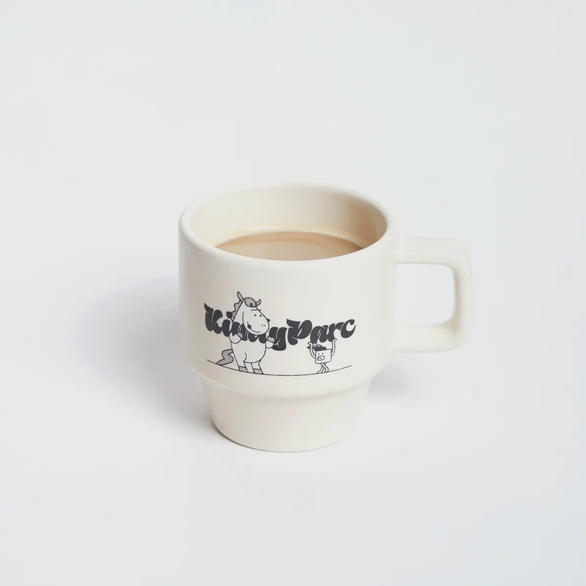 Kimlyparc Daily Stack Mug 7oz - Drinkware, Porcelain, Microwave & Oven safe, Stackable, Coffee Cup, Ceramic, Navajo White, Washable, Stackable, Reusable