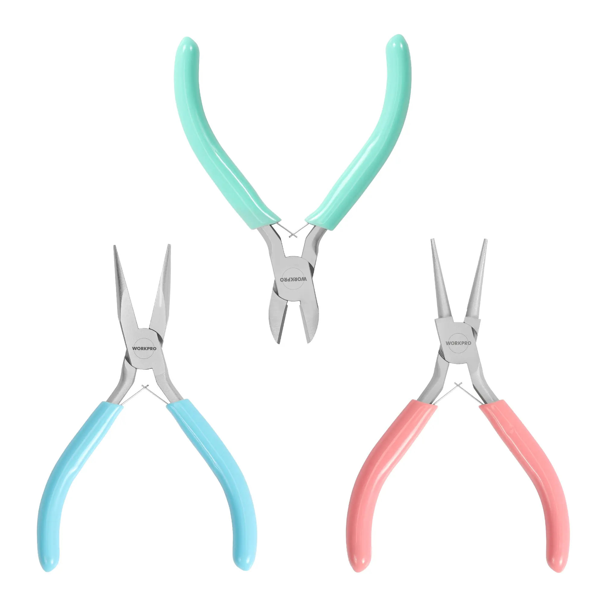 #BacktoSchool WORKPRO Jewelry Pliers Set, 3 Pack Jewelry Making Tool Kit | Includes Mini Needle Nose Plier/Chain Nose Plier, Round Nose Plier and Wire Cutter for Jewelry Repair & Making, DIY Crafts