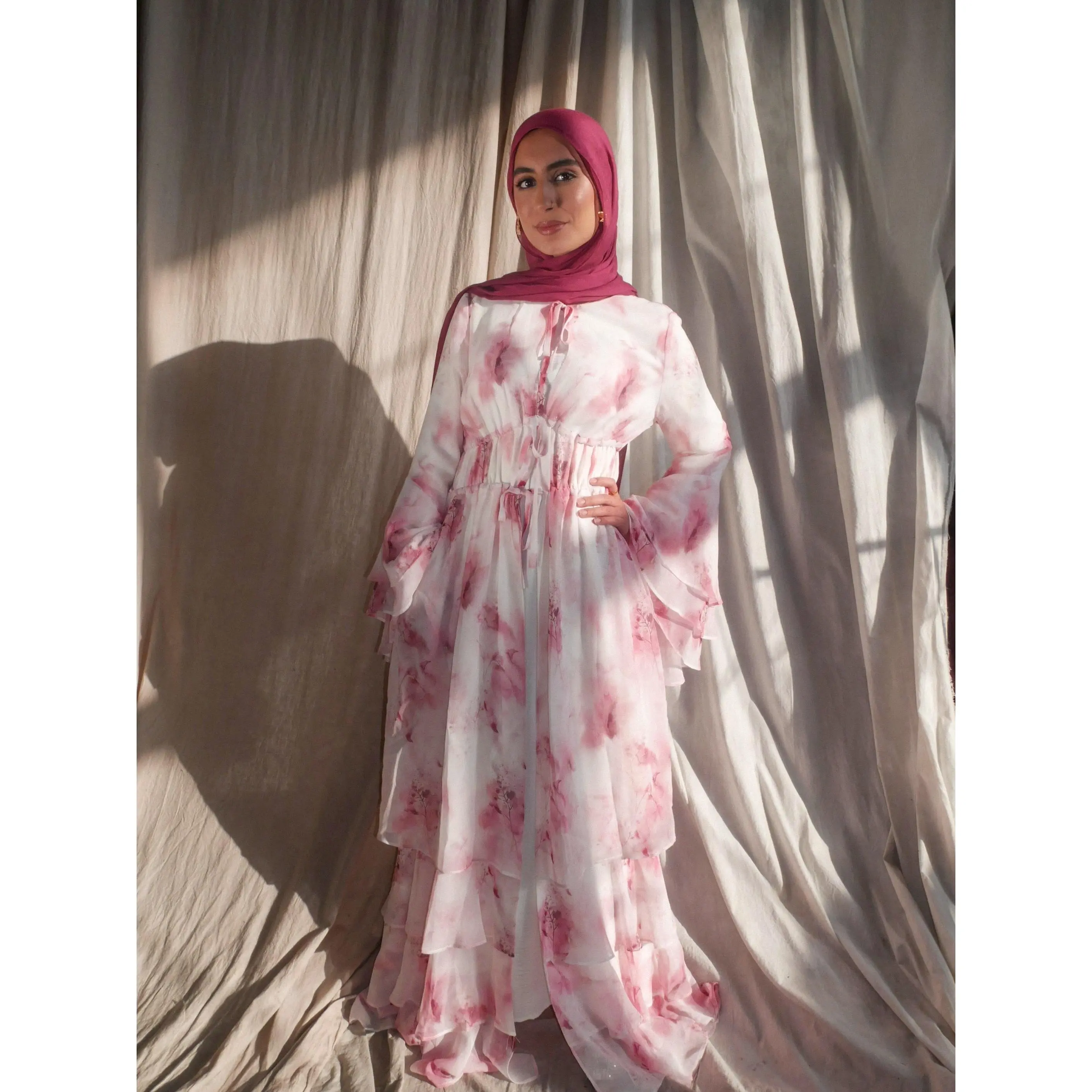 Serene Abaya in Pink Floral