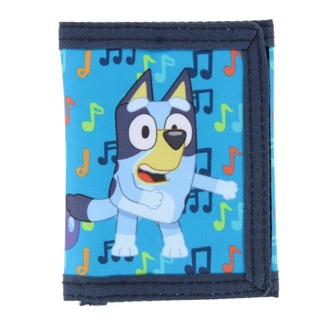 CTM Kid's Disney Bluey & Bingo Friends Forever Closure Tri-Fold Wallet, Trifold Wallets, Graphic, Character Art, Hook Loop, Multiple Pockets