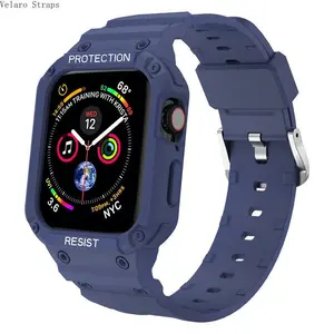 Rugged 2-in-1 Integrated TPU Protective Case + Durable Band for Smart Watch, Sporty Sports Wristbands Accessories, Shockproof Strap (38-49mm)