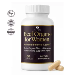 Womens Primal Beef Organ Supplement with Shatavari, Grass-Fed/Finished Ovary, Uterus, Liver, Kidney, Heart, Bone Matrix & Colostrum with Hormone-Supportive Herbs, 60 Capsules