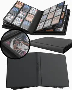 Premium Top Loader Binder for 216 Cards - 9 Pocket Double Sided Easy Flip Pages - Zipper-Enclosed Ringless Toploader Binder with Scratch Resistant Outer Cover - Quality Long Term Toploader Storage