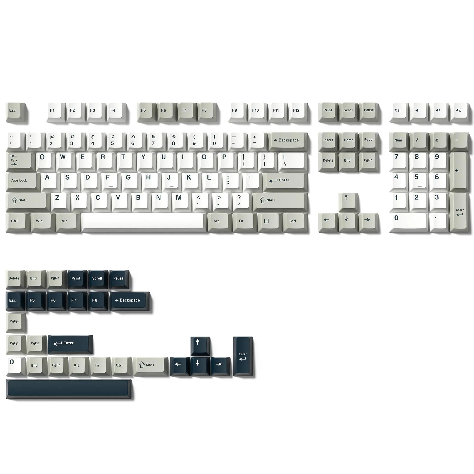 Womier PBT Keycaps Set, Doubleshot Keys Cherry Profile Custom Keycap for 61/64/68/84/87/100/104/108 Mechanical Keyboard