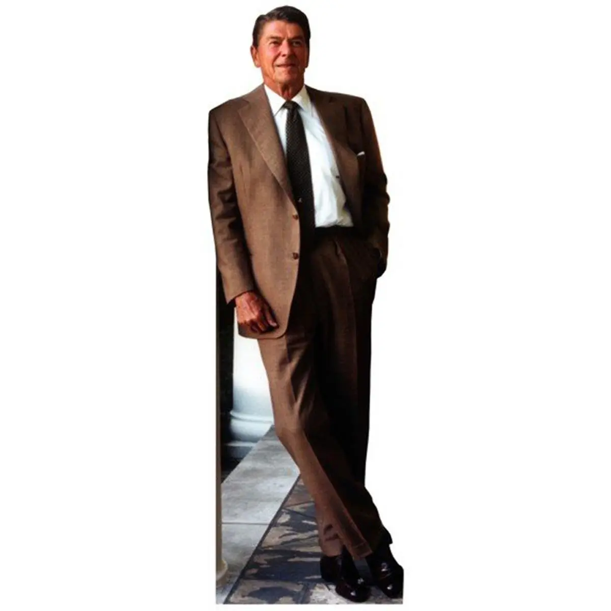 212 MAIN Life-Size President Ronald Reagan Heavy Cardboard Stand-Up Cutout - 74x24 in, Photographic Quality Image, Home Decor, Party & Birthday Party Decor Accent Piece
