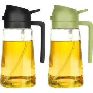 2-in-1 Olive Oil Sprayer + Dispenser (16oz Glass!) Perfect for Air Fryer, Salad, Home Kitchen