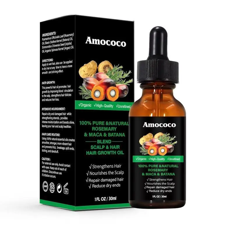 Natural Haircare Essential Oil – Rosemary Batana Blend with Jojoba & Argan Oil for Daily Nourishment & Vitamin Repair