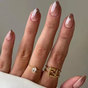 Almond Acrylic Press-on Nails – Brown Gradient 30pcs