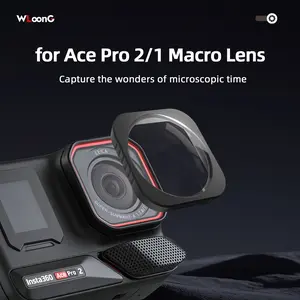 for Insta360 Ace Pro 2/Ace Pro Macro Len Filter, Video Recording Accessories, Multi-Coated/Optical Glass/Aluminum Alloy Frame, Microscopic, for Outdoor Sports/Adventure and Travel, Lightweight Design, Easy Installation