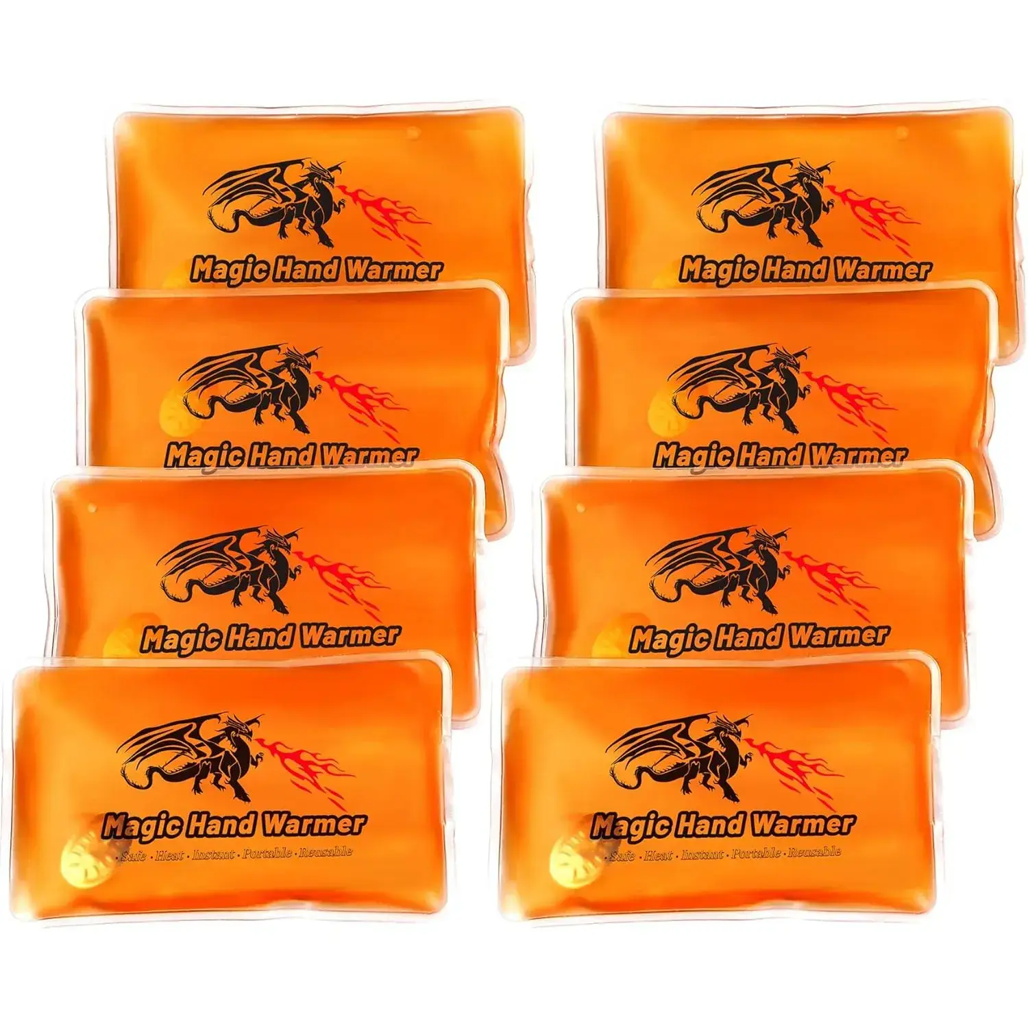 8-Pack Reusable Hand Warmers with Storage Pouch, Portable PVC Heat Packs for Kids & Adults, Instant Long-Lasting Warmth for Camping, Skiing & Hunting, Pvc Pouch, Outdoor Warmth, Unisex