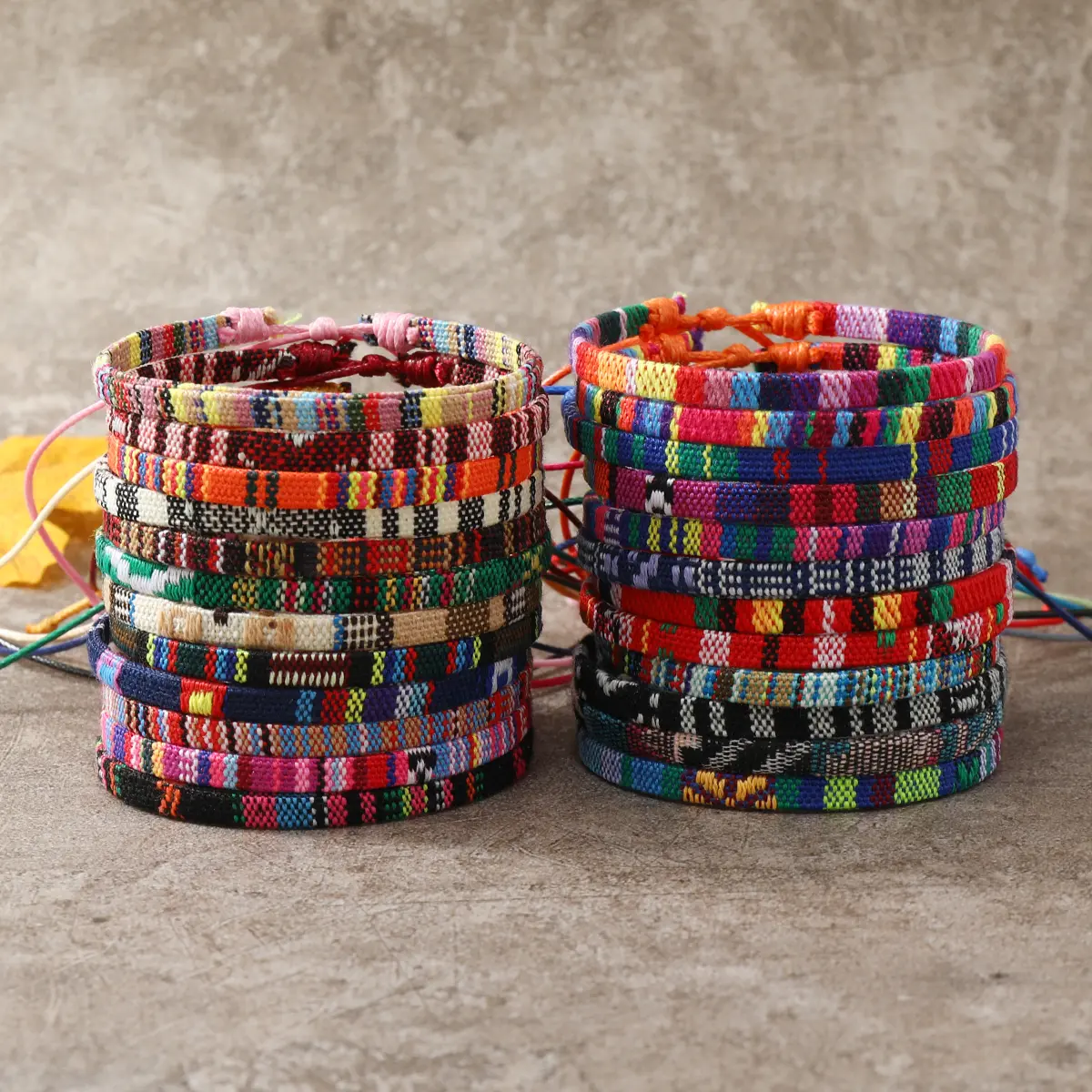 FASHION - 24pcs Bohemian Style Women Bracelets Set, Random Colorful Cloth Art Friendship Surf Bracelet For Men Women