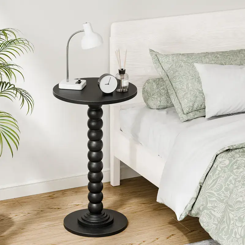 11.8 Inch Small Round Side Table - Compact End Table for Bedroom, Sofa Corner, Drink Stand