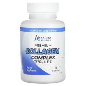 Absolute Nutrition Premium Collagen Complex, Type I, II, V, X, 60 Capsules