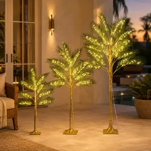 Pack of 1, 4/5/6-foot LED Palm Tree Floor Lamp, Artificial Palm Plant, Indoor Home Decor, All-Season Decor for Spring and Summer, Artificial Floor Lamp Tree, Suitable for Offices, Weddings, Gardens, Pools, Hotels, and Holiday Decor
