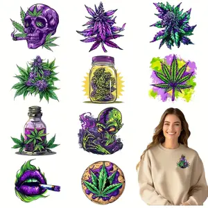 12 Piece Trippy DTF Transfer Stickers, Vibrant & Patterns, Crafts, DIY Clothing, T-Shirts, Masks, Jeans, Backpacks, Washable Heat Transfers