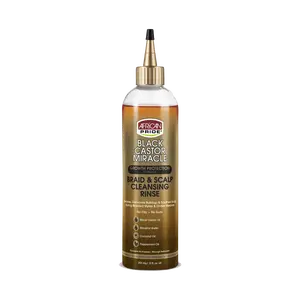 African Pride Black Castor Miracle Braid & Scalp Cleansing Rinse - Removes Hair Build Up & Soothes Scalp, 12 oz