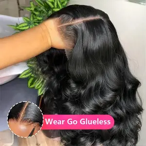 Bling Hair 6x4 9x6 Glueless Wigs Human Hair Pre Plucked Pre Cut Body Wave 13x4 13x6 Transparent Lace Front Wigs Human Hair 180% Put on And Go Glueless Wig For Black Women