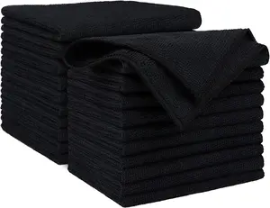 Microfiber Cleaning Cloth,10 Pack Cleaning Towels for Kitchen, Lint Free, Scratch-Free, Highly Absorbent, and Reusable Cleaning Rags for House, Window and Glass, Cars, 9.8 X9.8 inch Non-slip Black