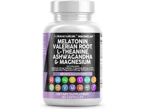 Clean Nutra Melatonin, Valerian Root, L-Theanine, Ashwagandha, Magnesium Complex, Lemon Balm & More for Women and Men Sleep Aid & Support Capsules - MagMelan