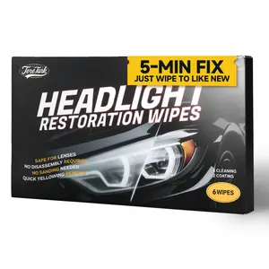 Toretark No-Sand Headlight Repair Wipes, Repairs Yellowed and Oxidized Headlights, Restores Headlight Brightness, Effect Lasts Over 6 Months, Car Care Products