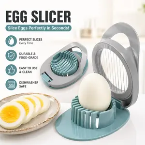 Stainless Steel Wire Egg Slicer Utensils, Multifunctional Strawberry Cutter for Boiled Eggs and Fruits, Sturdy-Design Kitchen Gadget, Green