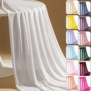 60" Chiffon by The Yard Pre-Cut Sheer for Wedding Arch Draping Bed Curtains Panels Party Backdrop Decoration Ceiling Decor (White, 10 Yards)