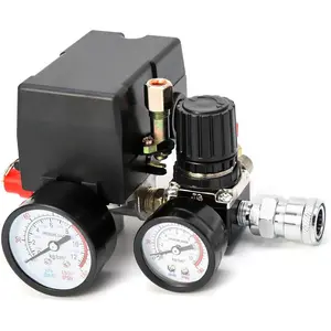 Air Compressor   Control Valve, 90-120PSI  Regulator with  Gauges Fittings Set