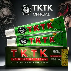 TKTK-Green 80% Deep Numbing Tattoo Cream, 10g Per Tube Maximum Strength Professional Soothing Cream for Tattoo Artists, All Skin Types, 6-8 Hours Local Relief, Strip Packaging summerwins