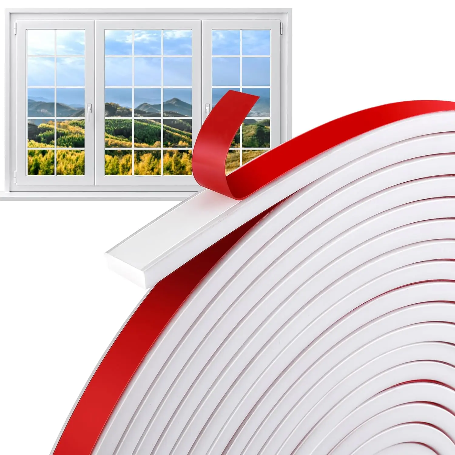 33ft Flexible Self-Adhesive Window Grid Kit - TPE Peel-Stick Trim Molding with Seamless Fit for Curved Surfaces - Grid Insert for Windows/Doors - Reusable DIY Home Improvement Accessory, Easy No-Glue Installation