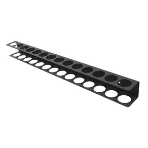 14-Hole Wall-Mounted Detail Brush Organizer, Space Saving Storage Tool Rack Featuring Expanding Anchors for Hardware Tools
