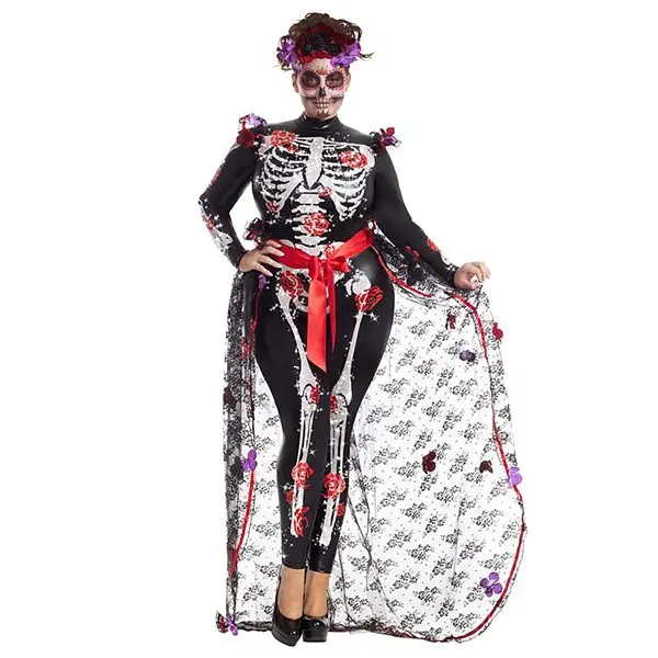 Plus Size Rosas Day of the Dead Costume for Women