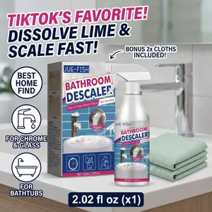 Heavy Duty Bathroom Cleaner for Shower Glass Water Stain Remover Stainless Steel Sink Bathtub Soap Scum Descaler Cleaning Spray