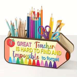 Pencil Shape Pen Holder, Painted Desk Organizer, Teacher Appreciation Gift, One-Size Desk Pen Holder, Storage for Pens and Brushes