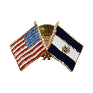 Unisex American Stars and Stripes Flag Motif Gold-Plated Lapel Pin - 3 for 20% Off, Hand-Painted, Long-Lasting, Simple-Look Fashion Accessory (Collar Clip & Brooch)