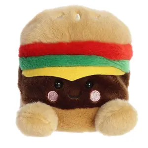 Palm Pals Adorable Charles Cheeseburger 5 inch Brown Mini Soft Plush Collectable Stuffed Animal