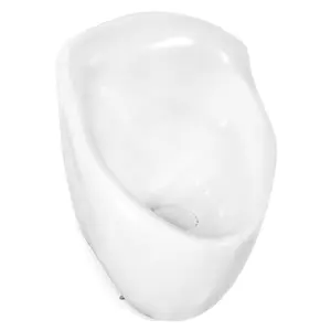 212 MAIN Anza Model Waterless No-Flush Urinal - 16 in. W, Wall Mount, Closed Base, Press-Fit, Wall Drain, Easy-Clean Bathroom Fixture Accessory