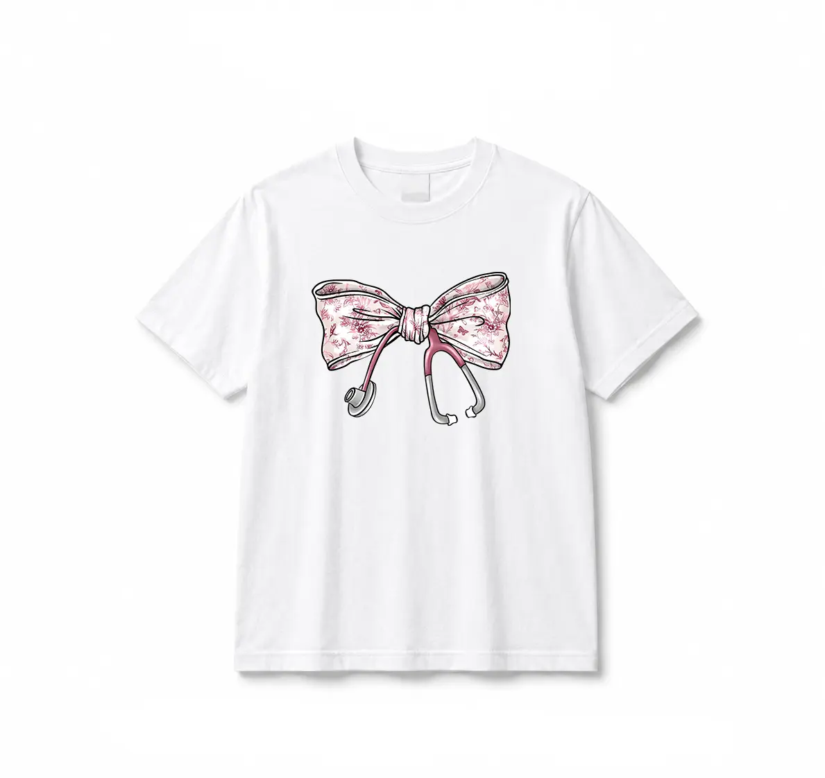 Nurse Toile Bow T-Shirt, Stethoscope Bow Shirt, Nurse Coquette Tee, Gift for Nurse, Healthcare Professionals Shirts, Nursing Sweater