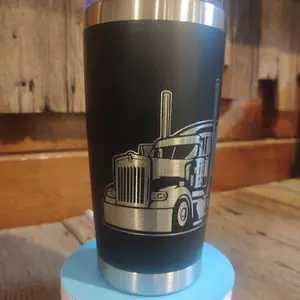 20-30oz Kenworth 2.0 Gear Jammer Portable Reusable Mug with Lid, Stainless Steel, High-Quality Laser Engraving, Available in 3 Vibrant Colors - Washable, Bottled, Flasks Drinkware Stylish Tumbler Cup