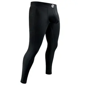 Nylon 28in Leggings ABCD Pouch 1pk Black running Tights thermal Base Layer long johns Jeggings Skinny Yoga Bottoms Outdoor Activities Trousers
