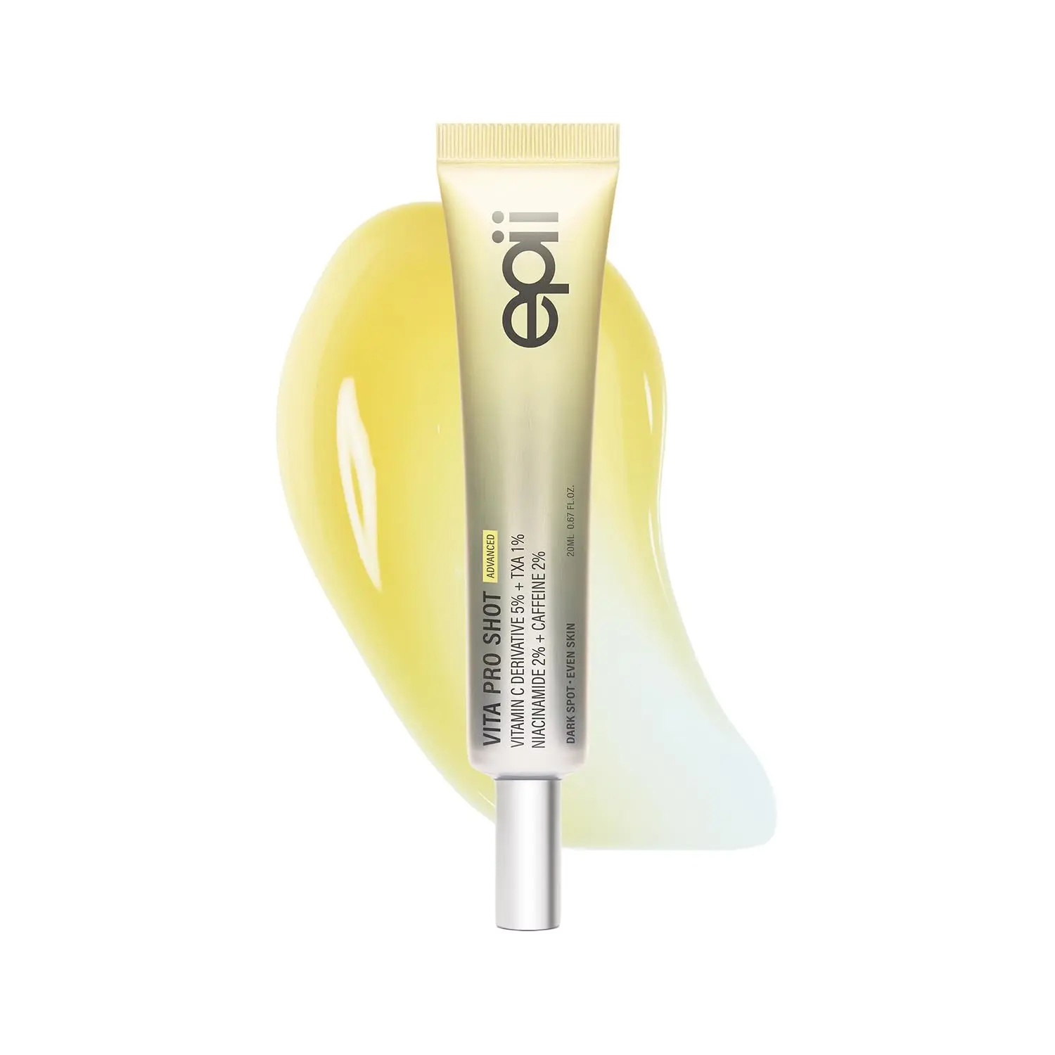 [epii] Vita Pro Shot Vitamin C Brightening Serum with Tranexamic Acid, Niacinamide & Caffeine - Korean Dark Spot Corrector for Hyperpigmentation, Uneven Skin Tone & Radiance 20mL