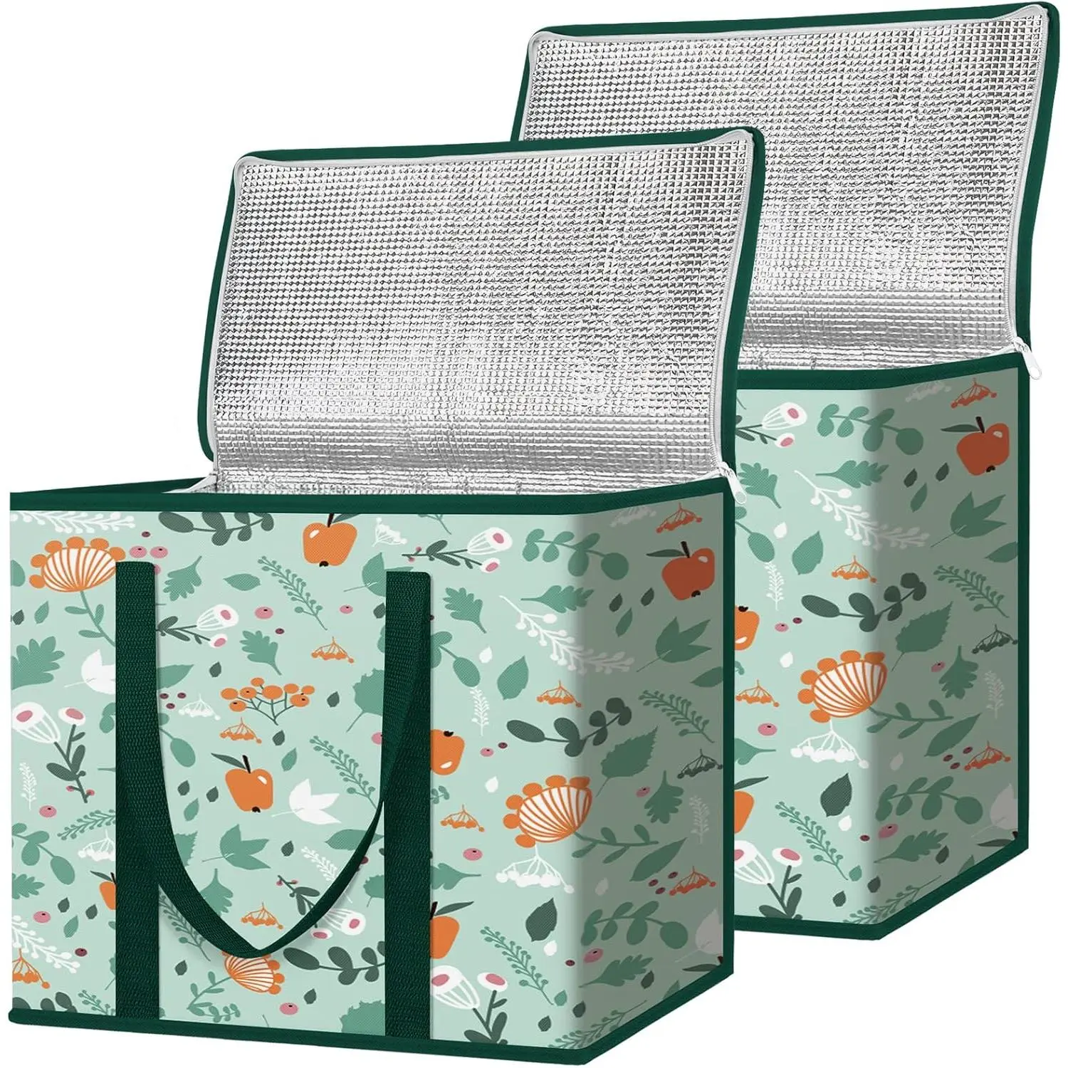 2Pk Insulated Reusable Grocery Bags, Collapsible Cooler Bag for Groceries, Heavy Duty Large Insulated Bag,dorm essentials,home decor