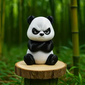 3D Printed Angry Panda Ornament, Perfect Home Office Decor, Ideal Holiday Gift, Suitable for Friends Family, Car Decoration