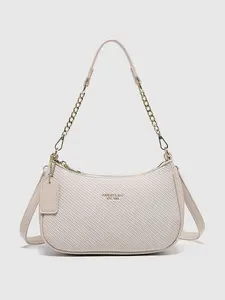 Vintage Fashion Crossbody Bag, Women's Solid Color PU Leather Shoulder Bag, Embossed Print Multi-Functional Handbag with Adjustable Strap, Elegant Embossed Bag, Elegant Bags, Crossbody Purses Bag