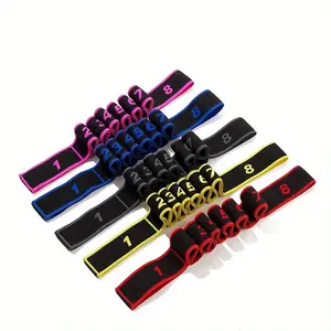 Yoga Pull Strap Belt Girl Elastic Latin Dance Stretching Band Loop Yoga Pilates GYM Fitness Exercise Resistance Band with Number, Workout Band, Yoga Stretching Rope