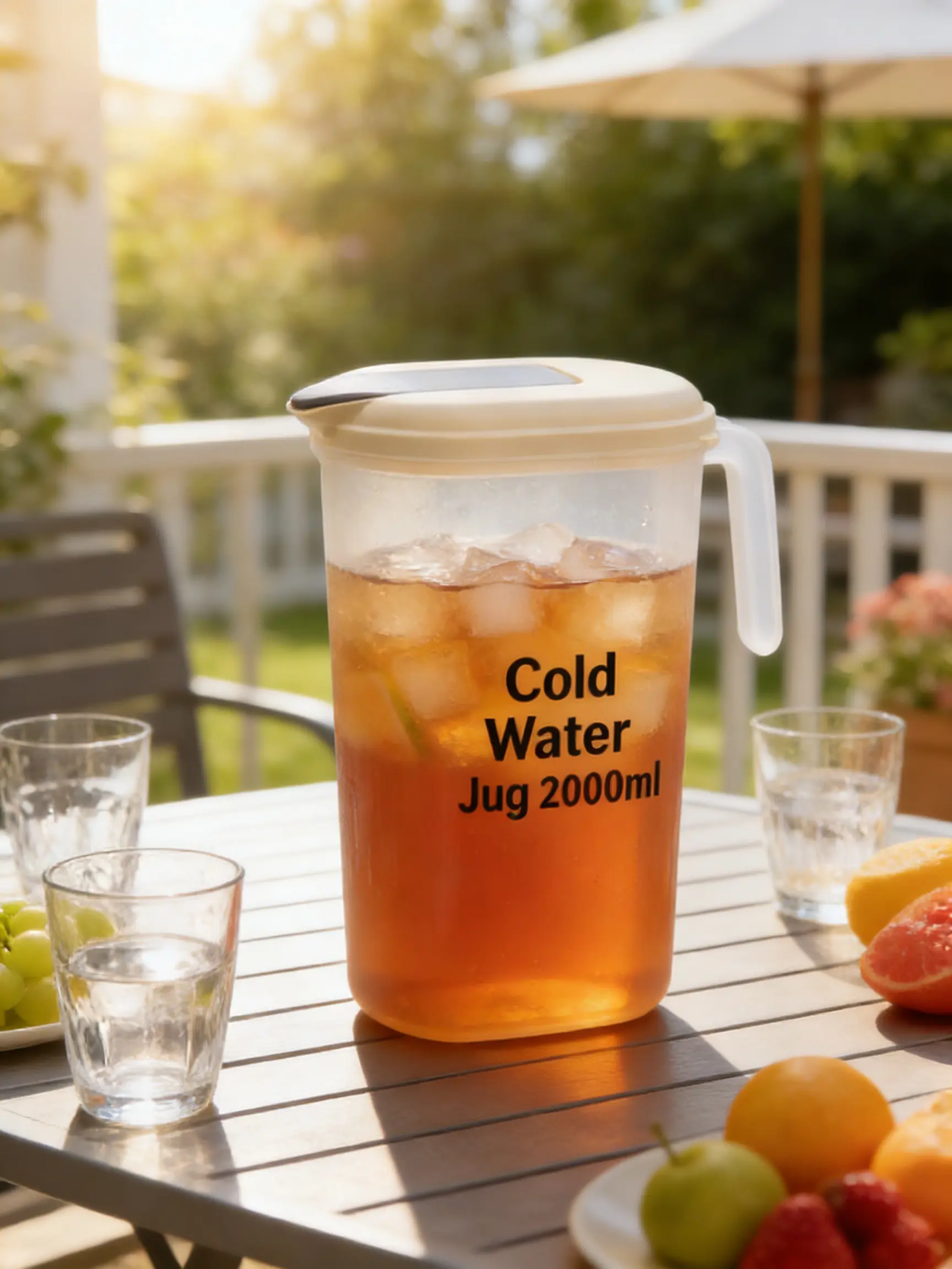 2200ml Water Pitcher with Lid, Fridge Jug, Plastic Juice Pitcher, Large Capacity Milk Jug with Handle, BPA Free Beverage Dispenser, Refrigerator Door Storage, Clear Iced Tea Pot, Kitchen Cold Water Kettle.