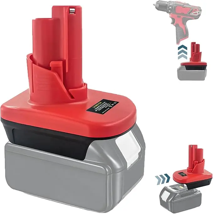 M12 18V/20V Battery Adapter Converter MT18M12 - High-Quality ABS Plastic Adapter Unit, Efficient Conversion, Compatibility with 12V Power Tools & DCB203/DCB206 Batteries, Replacement for 48-11-2410/48-11-2411, Cost & Convenience Saving, Supports Bl1815 To