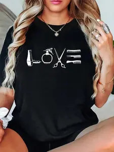 Graphic Tees Women, Cool Hairdresser Men Women Beautician Cosmetology Barber-Shirt Summer Outfits Women Shirts Women Graphic Tees Women